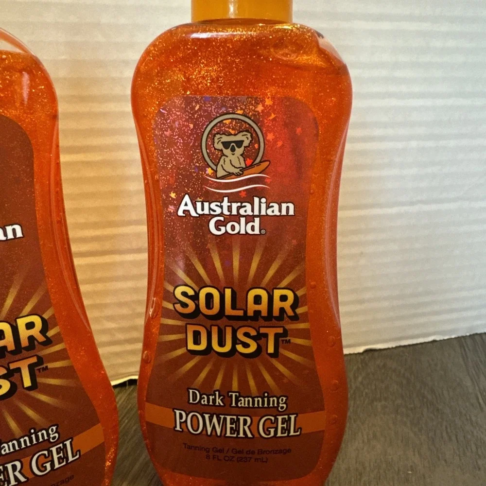 Australian Gold Solar Dust Tanning Gel – 2-Pack (8 oz) Golden Shimmer Non-Greasy